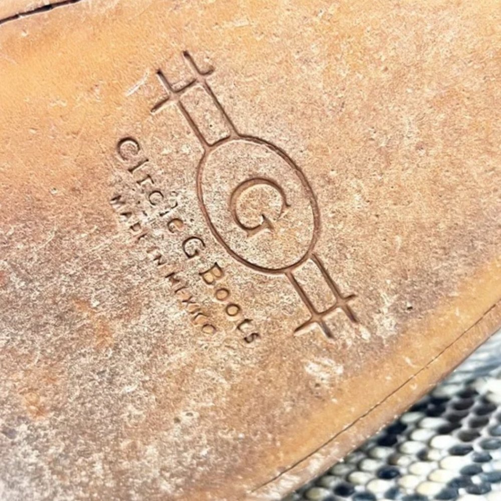 Vintage Circle G Genuine Python Leather Embroider… - image 6